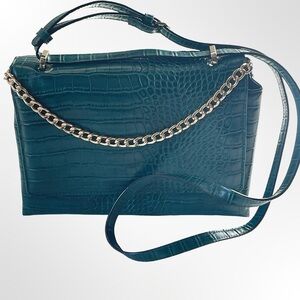 A new day Croc-Embossed Shoulder Bag with Gold Chain